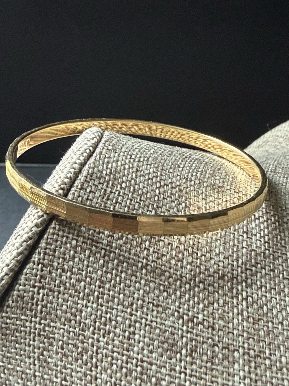 Monet Bangle Bracelet Gold Tone Cuff Modernist Capsule Career Statement